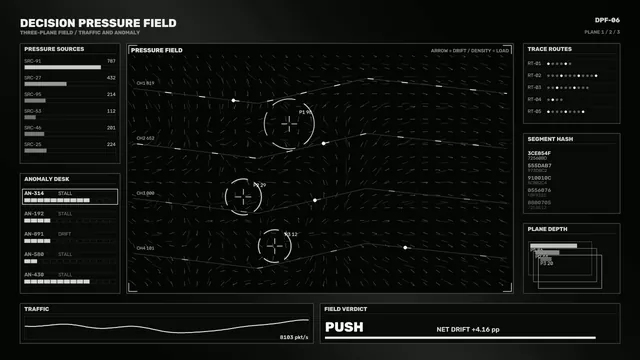 Pressure Field Telemetry HUD Dashboard 4K Sci-Fi Wallpaper