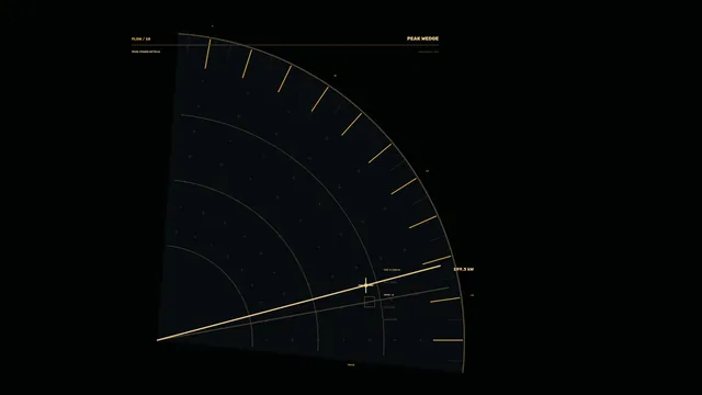 Fictional Energy Flow Monitoring HUD with Radial Peak Gauge