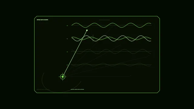 Neon Green Spike Rate Telemetry HUD 4K Wallpaper