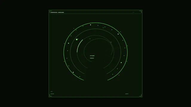 Green Circular Radar HUD with Target Coordinates, 4K Sci-Fi Wallpaper