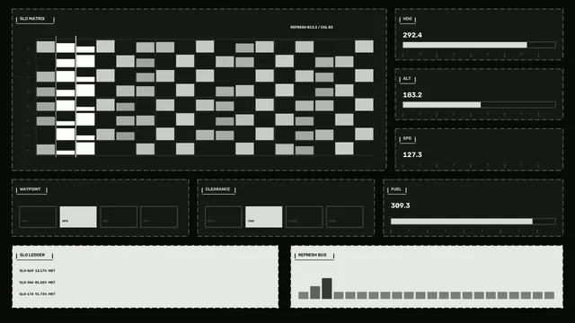 Monochrome Aircraft Navigation HUD Dashboard 4K Wallpaper