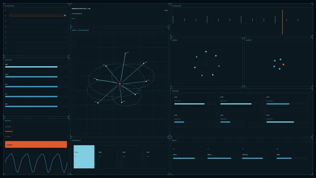 Sci-Fi Navigation HUD Track Map with Telemetry Panels – 4K Wallpaper