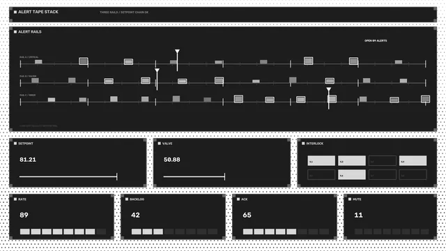 Industrial Alert Rail Telemetry HUD Dashboard 4K Sci-Fi Wallpaper