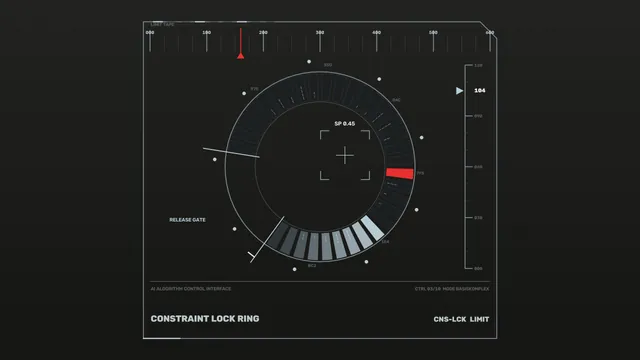 Dark Sci-Fi HUD Circular Lock Ring with Red Indicator 4K Wallpaper