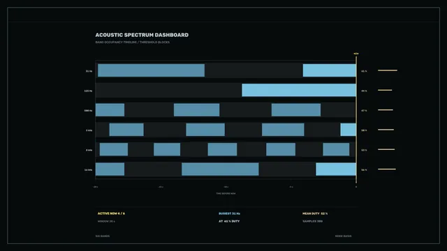 Acoustic Spectrum Dashboard HUD 4K Sci-Fi Interface Wallpaper