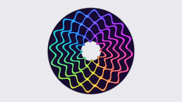 Colorful Neon Wavy Mandala on Dark Purple