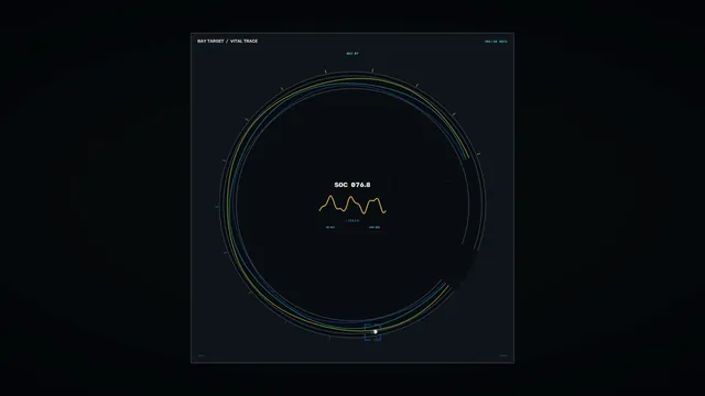 Battery Status Circular HUD 4K Sci-Fi Wallpaper