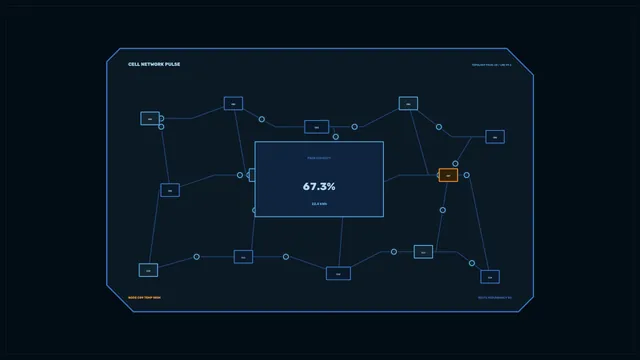 Sci-Fi Battery Capacity HUD with Connected Cell Network