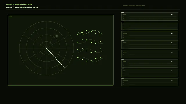 Futuristic Green Radar Tracking HUD and Telemetry Dashboard 4K Wallpaper