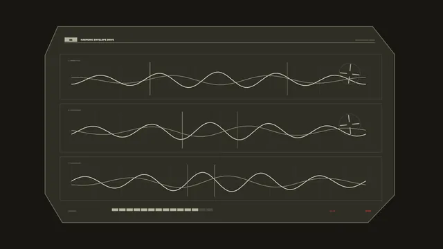Sci-Fi Waveform Telemetry Status HUD with Three Graph Panels