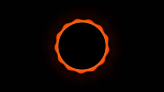 Centered Orange Glowing Ring on Black 4K Wallpaper
