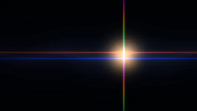 Spectral Cross Flare on Black 4K Wallpaper