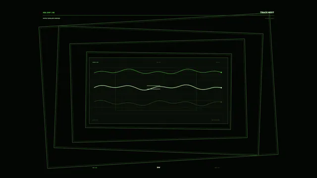 Green Sci-Fi Telemetry Graph HUD 4K Wallpaper
