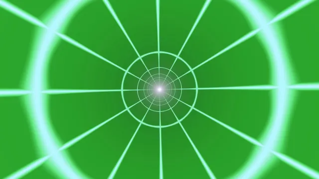Green Radial Tunnel with Concentric Rings and Spokes