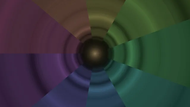 Abstract Multicolor Radial Tunnel with Concentric Rings