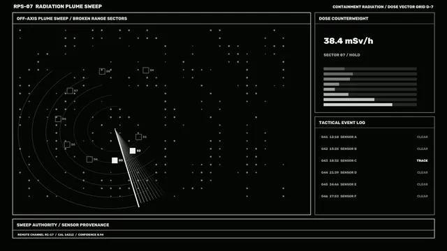 Radiation Plume Sweep Telemetry HUD 4K Sci-Fi Wallpaper