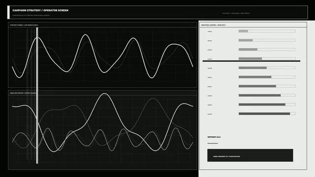 Futuristic Operator Strategy HUD Dashboard with Waveform Graphs 4K Wallpaper