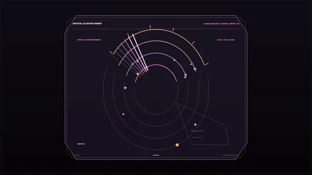 Sci-Fi Spatial Cluster Scanner HUD Dashboard 4K Wallpaper