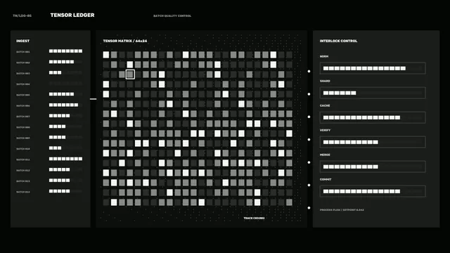 Tensor Ledger Data Processing HUD 4K Sci-Fi Wallpaper