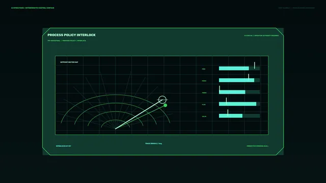 Process Control Telemetry HUD with Sector Scanner and Status Bars — 4K Sci-Fi