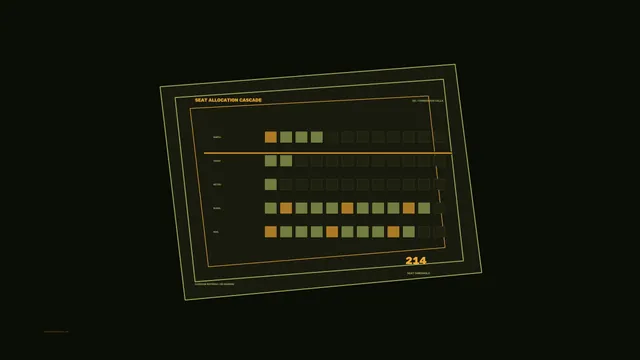 Seat Allocation Cascade Sci-Fi HUD 4K Wallpaper