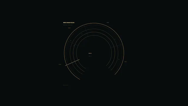 Amber Concentric Sonar HUD 4K Wallpaper