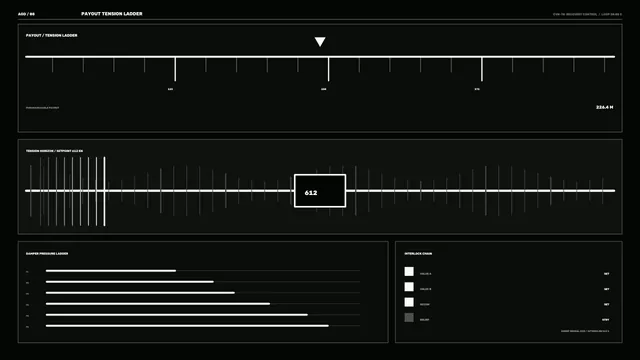 Sci-Fi Cable Tension Diagnostic HUD 4K Wallpaper