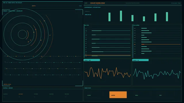 Coolant Sonar HUD Dashboard 4K Sci-Fi Wallpaper