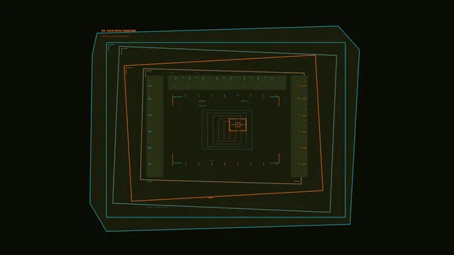 4K Sci-Fi Scanner Targeting HUD with Cyan and Orange Reticles