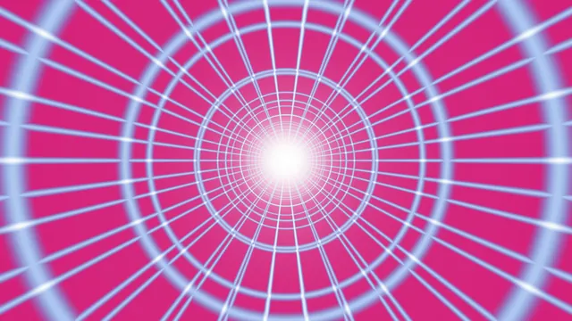 Pink Radial Light Tunnel with Concentric Rings 4K Wallpaper