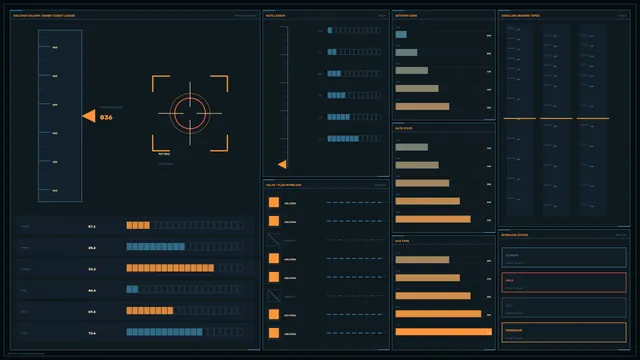 Industrial Control HUD with Reticle and Setpoint Panels | 4K Sci-Fi Wallpaper