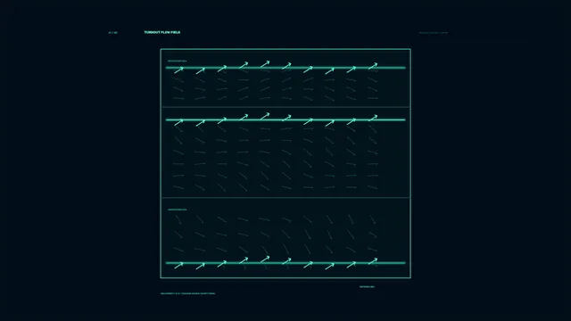 Teal Flow Field Telemetry HUD Dashboard 4K Wallpaper