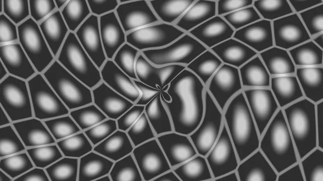 Monochrome Sci-Fi HUD Grid with Central Spiral Distortion