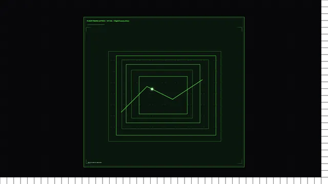 Green Flight Telemetry HUD with Nested Tracking Frames 4K Wallpaper
