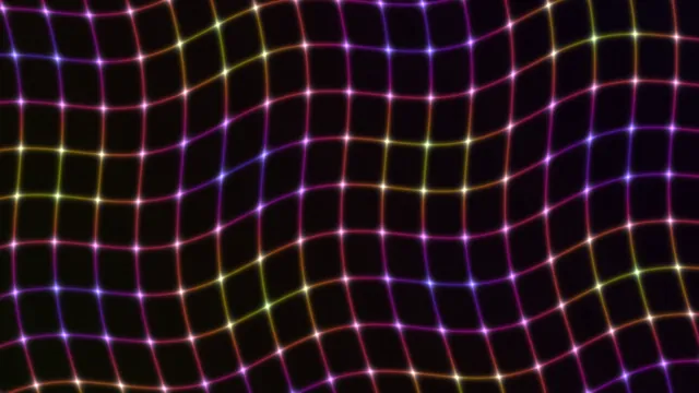 Neon Rainbow Warped Grid 4K Wallpaper