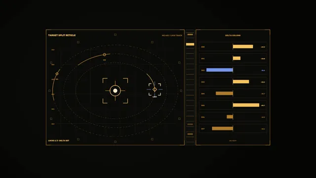 4K Sci-Fi Target Tracking HUD Wallpaper with Reticle and Delta Bars