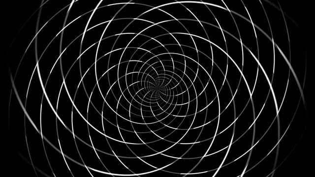 Monochrome Spiral Ring Tunnel 4K Wallpaper
