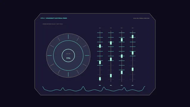 Spacecraft Electrical Power Status HUD 4K Wallpaper