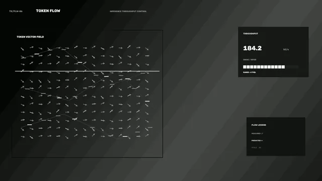 Monochrome Token Flow Telemetry HUD 4K Wallpaper