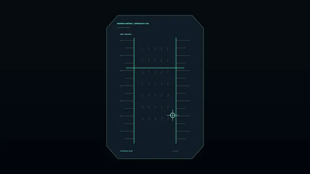 Border Control Approach HUD with Vector Telemetry — 4K Sci-Fi Wallpaper