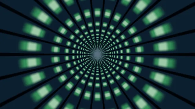 Abstract Green Radial Tunnel 4K Wallpaper