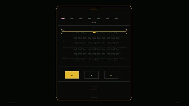 Range Analysis Dashboard HUD with Yellow Data Grid, 4K Sci-Fi Wallpaper