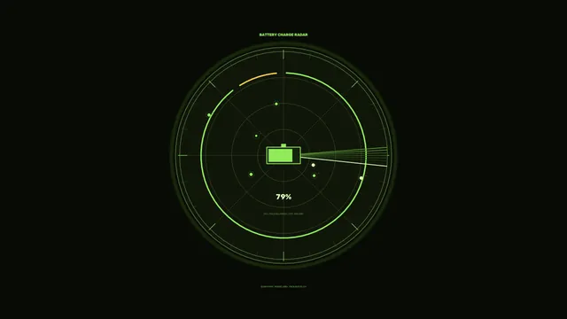 Battery Charge Radar HUD Wallpaper with 79% Status Display