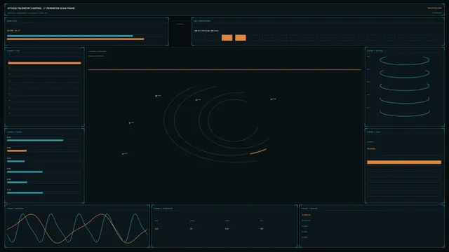Futuristic Perimeter Scan Telemetry HUD Interface 4K Wallpaper