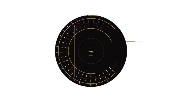 Circular Sci-Fi Target Assessment HUD with Concentric Certainty Rings – 4K UHD
