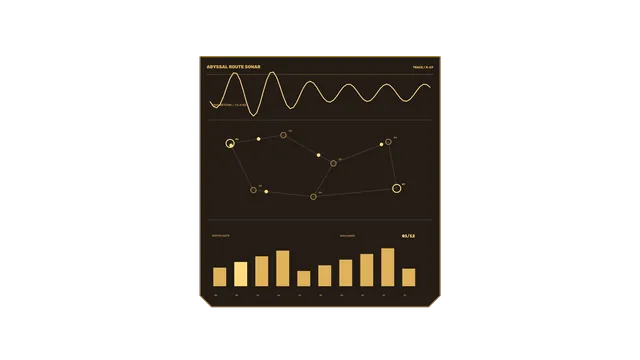Amber Sonar Telemetry HUD Dashboard – Sci-Fi 4K Wallpaper