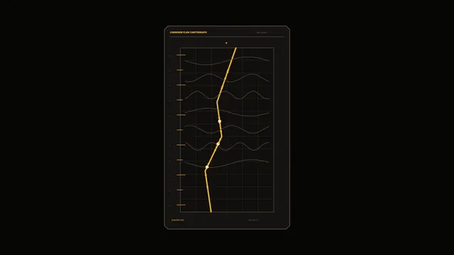 Amber Corridor Diagnostic HUD with Central Telemetry Graph 4K Wallpaper