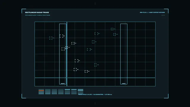Cyan Rectilinear Radar Triage HUD Grid 4K Wallpaper