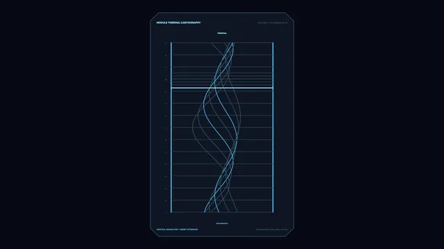 Futuristic Thermal Monitoring HUD with Vertical Telemetry Graph 4K Wallpaper