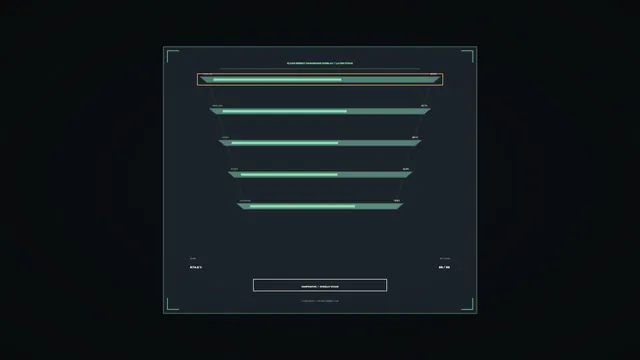 Clean Energy Dashboard HUD with Layered Data Bars, 4K Sci-Fi Wallpaper